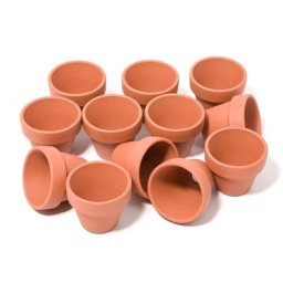 Pots en terre cuite, 5 cm de haut, 5,5 cm Ø, 12 pièces