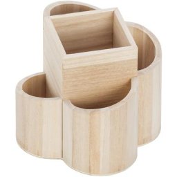 Porte-crayons en bois, 15,5 x 15,5 x 13 cm