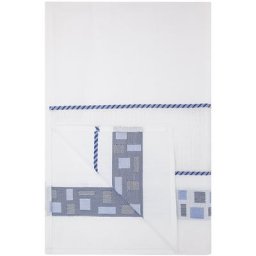 Torchon à broder ""mosaïque"", bleu