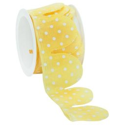Ruban à froncer ""fleur à pois"", jaune-blanc, 5 cm, 2,5 m