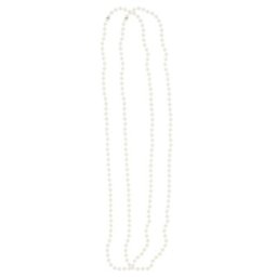 Colliers sautoirs de perles, crème, 2 pièces
