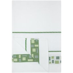 Torchon à broder ""mosaïque"", vert