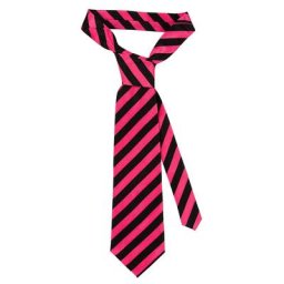 Cravate ""rayures"", rose/noir