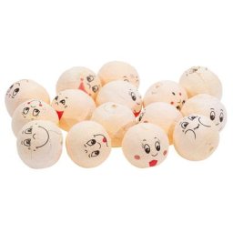 Boules de cellulose avec différent visage, 25 mm Ø, 15 pièces