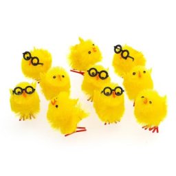 Poussins en chenille avec lunettes, jaune, 10 pièces