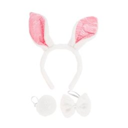 Kit d'accessoires ""lapin"", blanc/rose