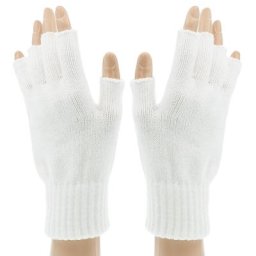 Mitaines en maille, blanc