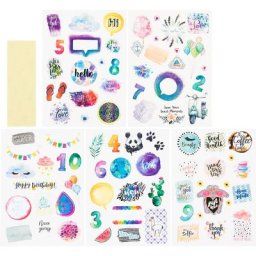 folia Motifs en carton ""aquarelle"", 6 feuilles
