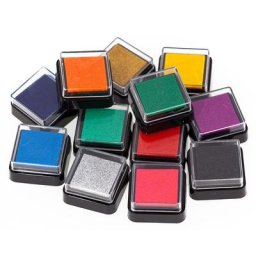 Set d'encreurs ""couleurs basiques"", 2,3 x 2,3 cm, 12 pièces
