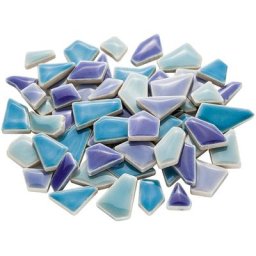 Flip Mini mosaïques en céramique, tons bleus, 1 - 2 cm, 200 g