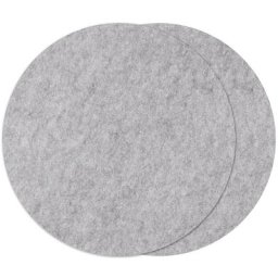 Sets de table en feutrine, gris, 40 cm Ø, 2 pièces
