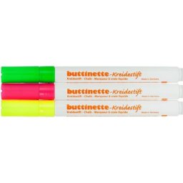 buttinette Set de marqueurs à craie liquide, fluo