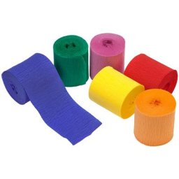 Heyda Bandes de papier crépon, multicolore, 5 cm, 6 x 10 m