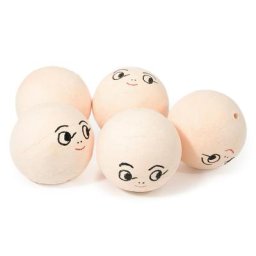 Boules de cellulose avec visage, Ø 50 mm, 5 pièces