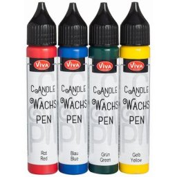 Set de stylos de cire pour bougies ""couleurs primaires"", 4x 28 ml