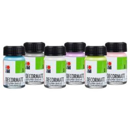 Marabu Peintures acryliques mates ""pastel"", 6x 15 ml