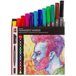 Graphix marqueurs permanents, 12 pièces