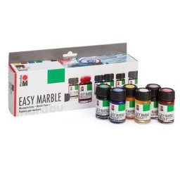 Marabu Set de peintures à effet marbré, 6x 15 ml