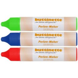 buttinette Set de stylos pour créer des perles « couleurs primaires », 3x 30 ml