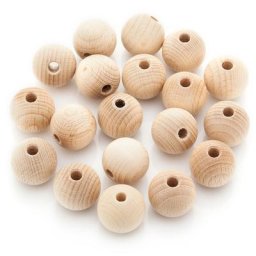 Boules en bois, 25 mm Ø, 20 pièces