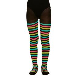 Collants rayés pour enfants, multicolore