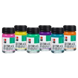 Marabu Peintures acryliques brillantes ""tendance"", 6x 15 ml