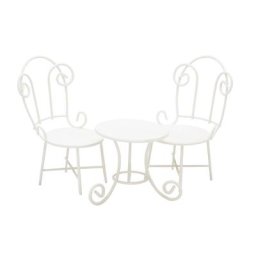 Ensemble de table et chaises ""XS"", en métal, 6 x 3,2 cm et 4 x 3,6 cm