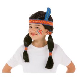 Perruque ""petite plume"" pour enfants, noir