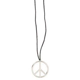 Collier ""peace"", noir/argent