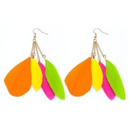 Boucles d'oreilles ""plumes"", multicolore