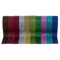 Folia Rubans adhésifs pailletés, 15 mm, 10x 5 m