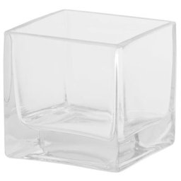 Photophore en verre, 10 x 10 x 10 cm