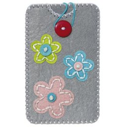 Kleiber Kit couture en feutrine ""pochette pour smartphone"", fleurs, 13,5 x 8,3 cm