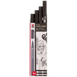 Graphix Feutres fins, noir