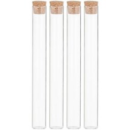 Vases-éprouvettes avec bouchons, 3 cm Ø, 4 pièces