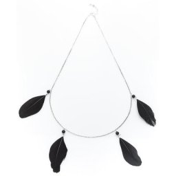 Collier à plumes, noir