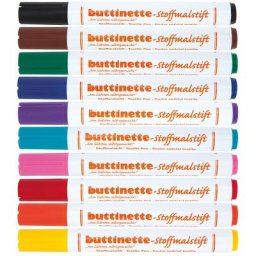buttinette Set de feutres pour tissus, 10 feutres