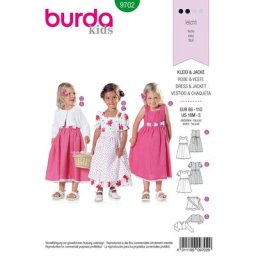 burda Patron 9702 ""robe & veste au style champêtre pour petits enfants
