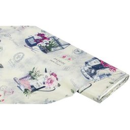 Nappe épongeable / toile cirée ""vintage garden"", pastel