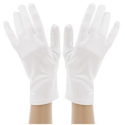 Gants en satin courts, blanc
