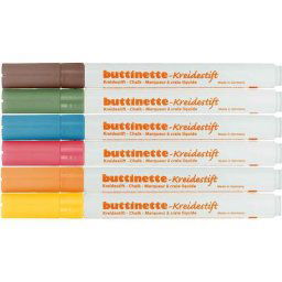 buttinette Set de marqueurs à craie liquide « couleurs primaires »