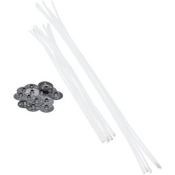 Mèches rondes cirées pour bougies, 15 pièces
