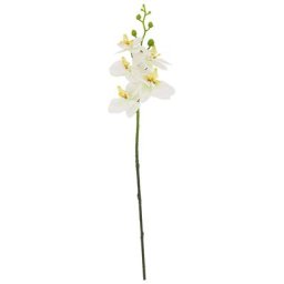 Orchidée artificielle de qualité supérieure, blanc-jaune, 65 cm