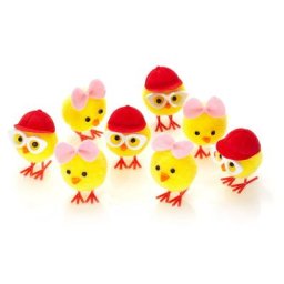 Poussins en chenille avec casquette, 8 pièces