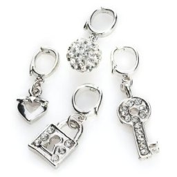 Breloques, argenté, 9–19 mm, 4 pièces