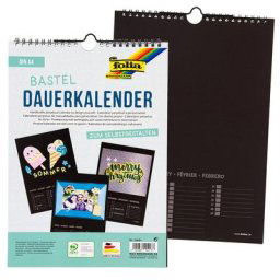 Folia Calendrier perpétuel à faire soi-même, noir, 21 x 29,7 cm