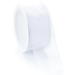 Ruban organza, blanc, 40 mm, 5 m