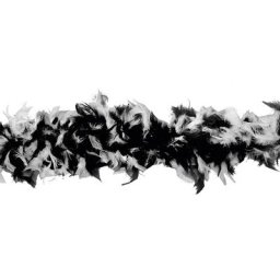 Boa de plumes ""duo"", blanc/noir, 90g, 1,80 m
