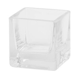 Photophore en verre, carré, 7 x 7 x 7 cm