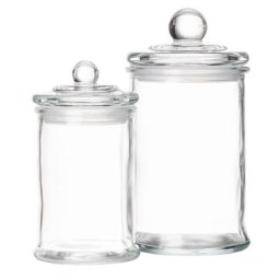 Bonbonnières déco, 15 cm et 18,5 cm, 2 pièces
